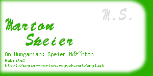 marton speier business card